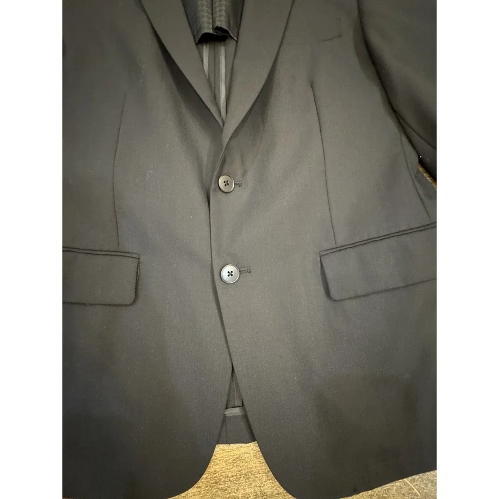 John Varvatos Blazer Men‎ 40R Black Wool Sport Coat Jacket 2 Button Breathable